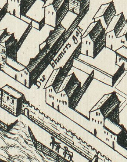 Datei:Mercatorplan-1571-Ausschnitt-Blomengassentor.jpg