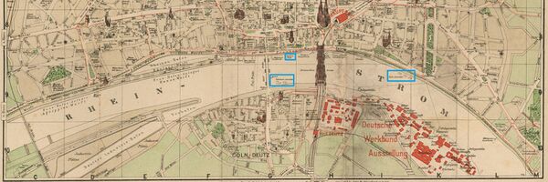 Badeschiffe 1914 im Rhein