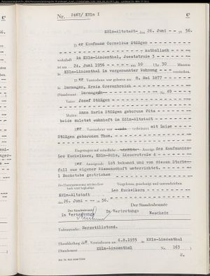 Sterbeurkunde Cornelius Stüssgen